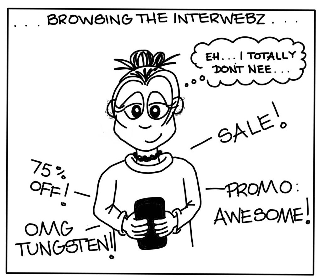 Cartoon photo of Kat browsing the internet