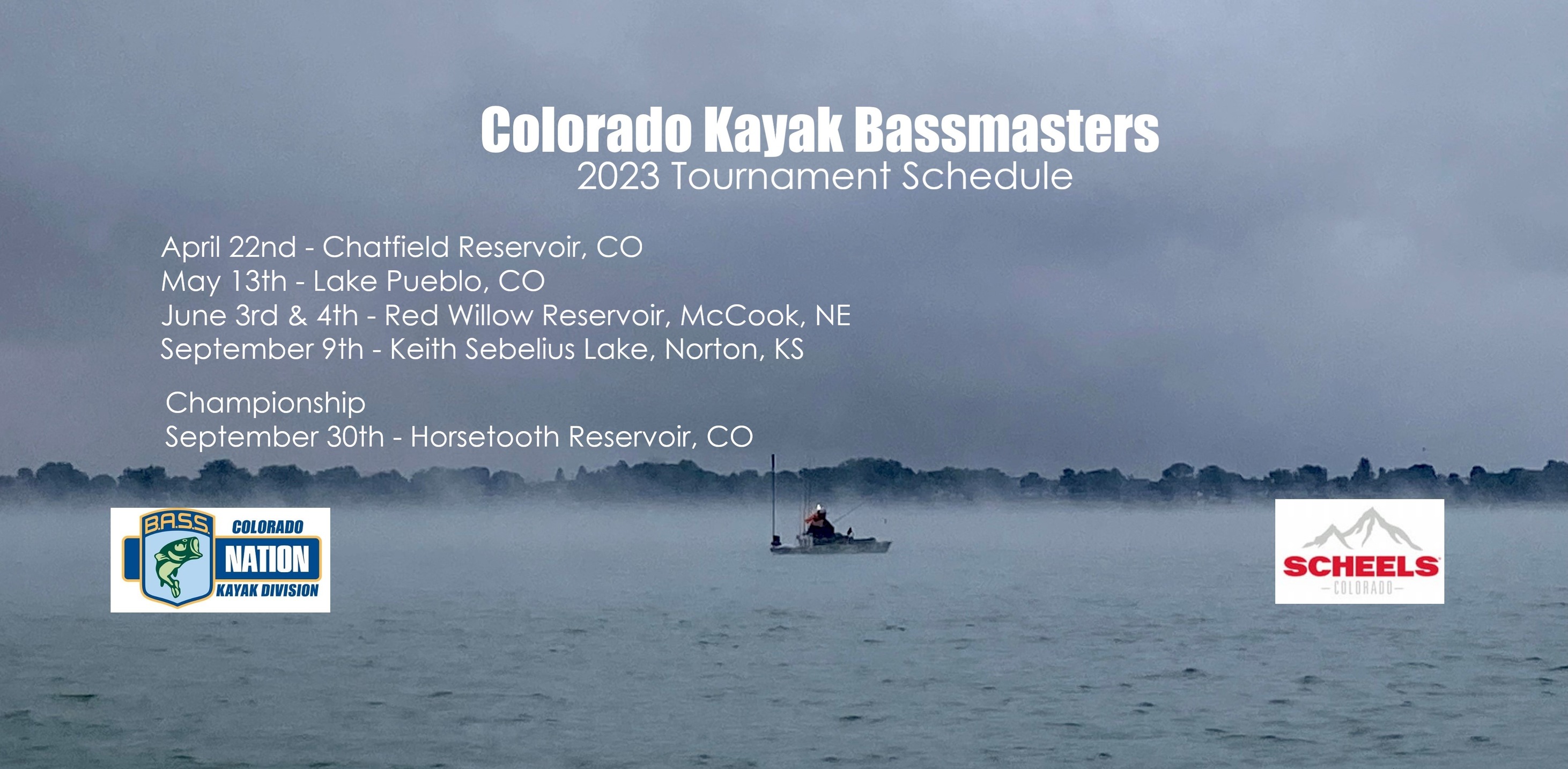 2023 schedule for the Colorado Kayak Bassmasters