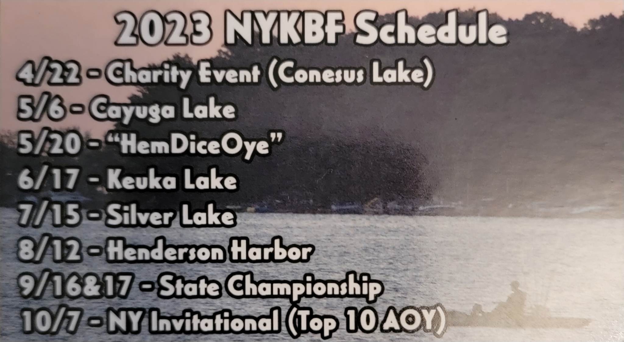 The 2023 schedule for NYKBF