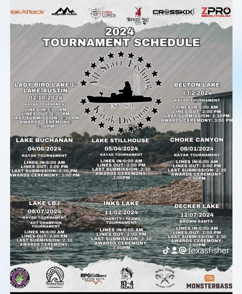 2024 Kayak Fishing Trails & Tournaments