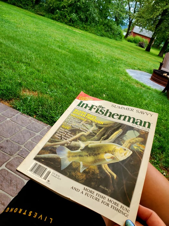 In-Fisherman magazine in the yard in La Crosse, Wisconsin
